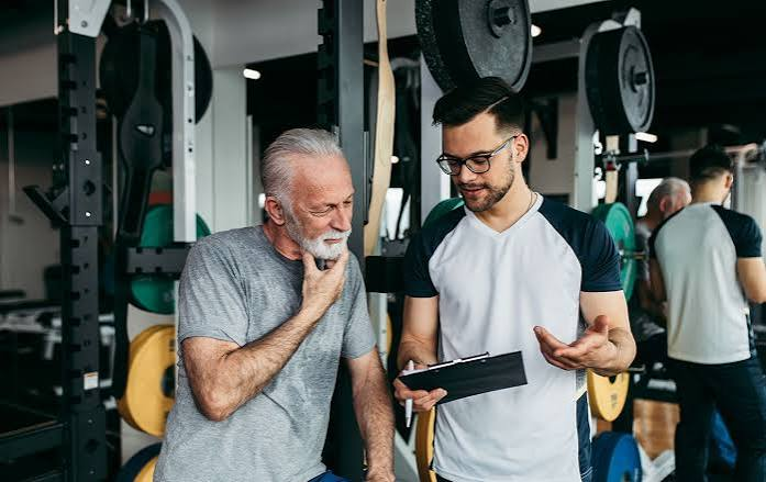 Coach reviewing progress with a client